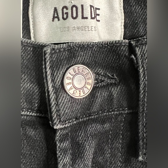 NWT Agolde Merrel Jean Mid Rise Straight Organic Cotton Black 23 - Picture 4 of 8